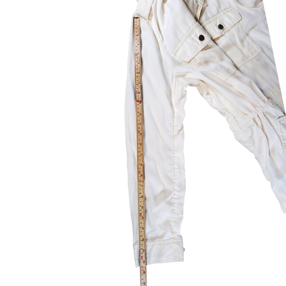 LOFT Women Ivory Utility Field Jacket NWT Size L Cream Cargo Cinched Waist Soft - Picture 5 of 10